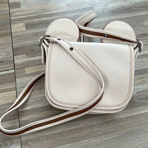 Cream Coach x Mickey Mouse Mini Crossbody Purse